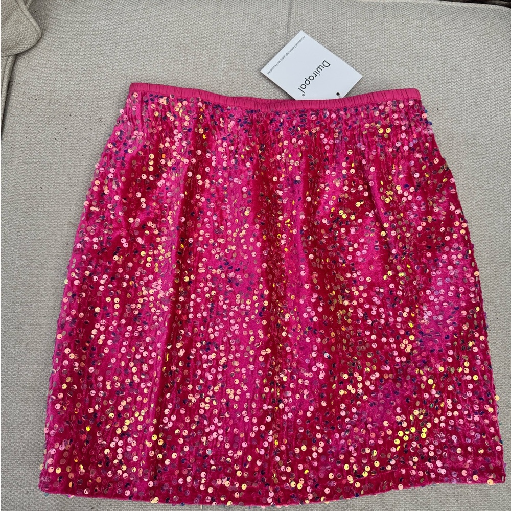 Hot Pink Barbie Sequin Mini Skirt | NWT | Size Small | Festival - Barbiecore